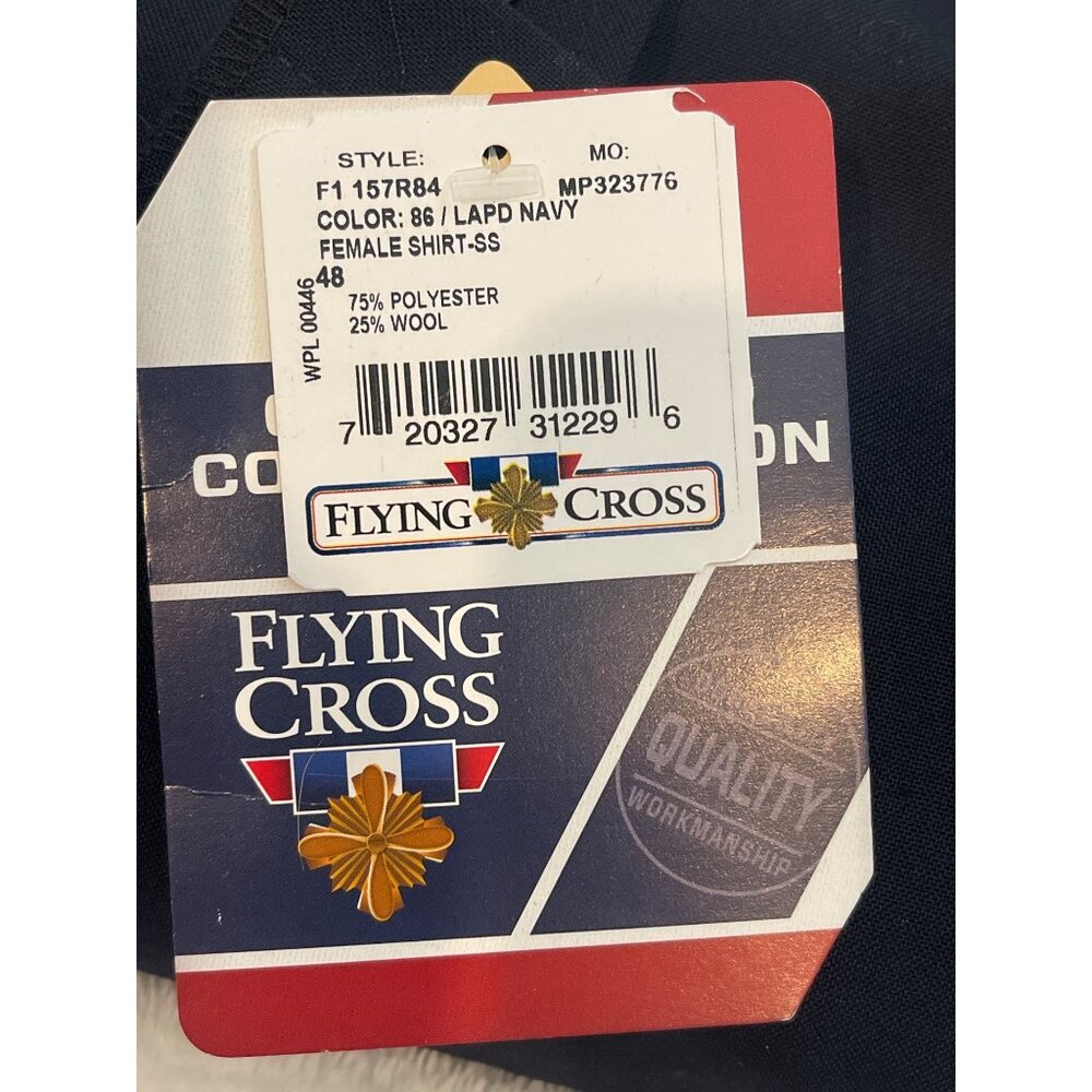 NWT Flying Cross Justice SS Shirt Women’s 48 LAPD Navy Poly/Wool 157R84 - Picture 2 of 4